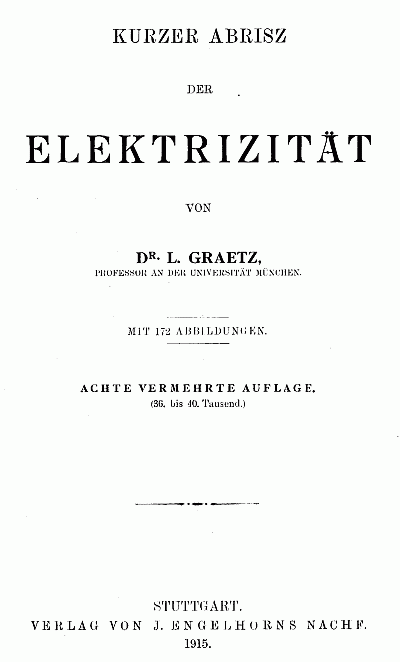 Physikbuch von 1915