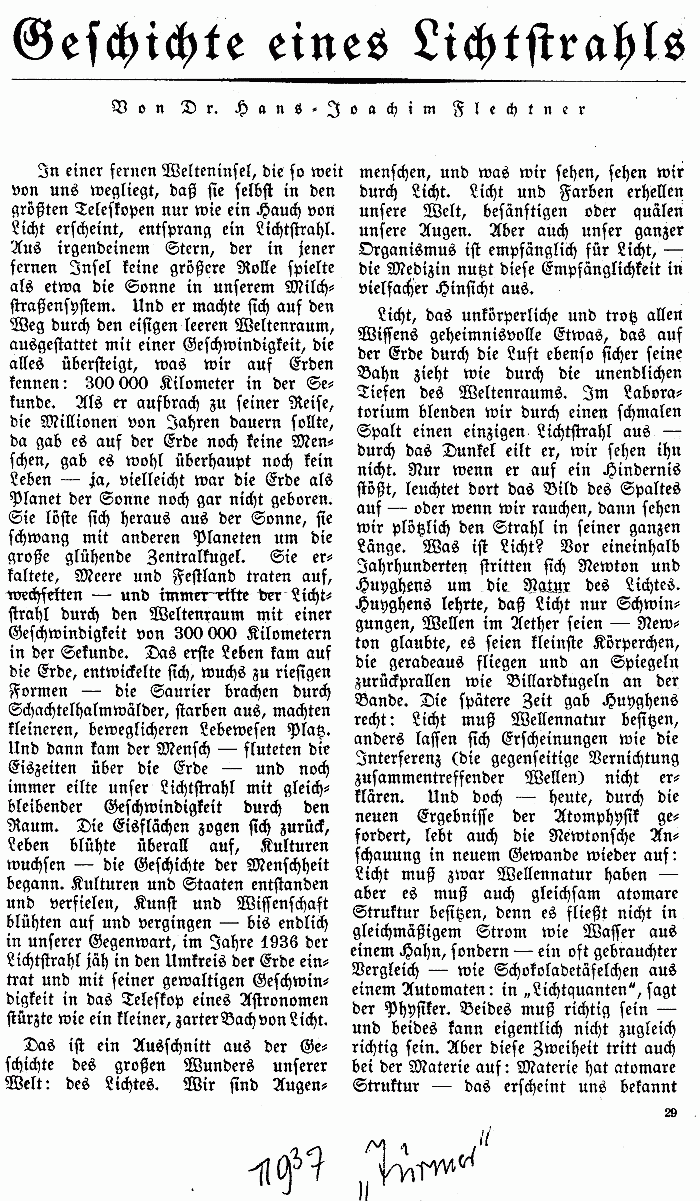 Lichtstrahl - 1937