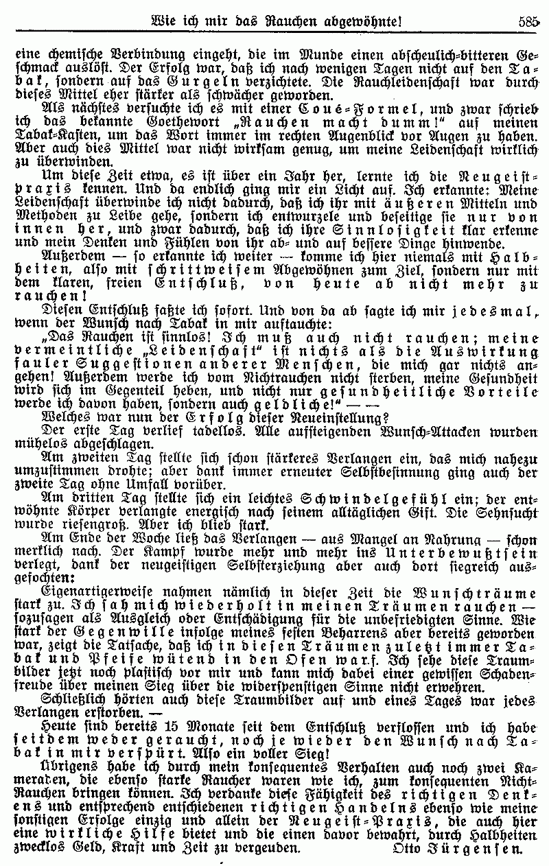 Rauchen abgew&ouml;hnt